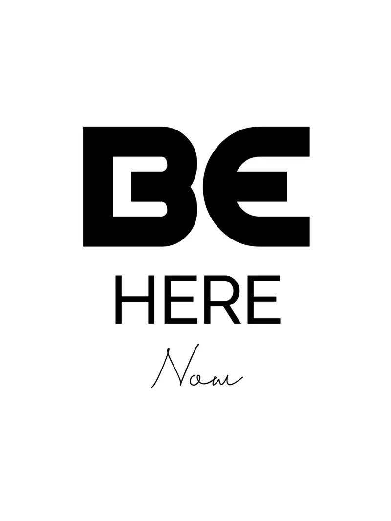 Be Here Now Semplice tipografia moderna e minimalista pellicola backlit da YV TYPOGRAPHY