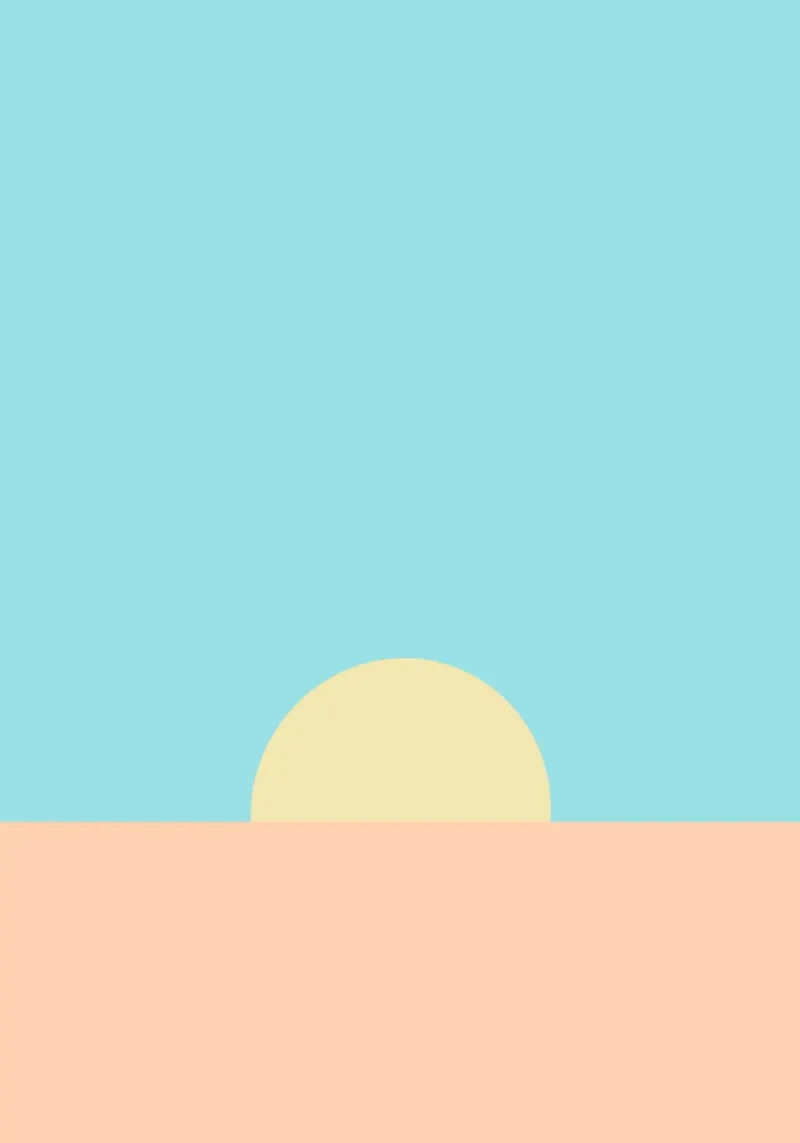Illustrazione minimalista tramonto - alba poster da Tine Taler