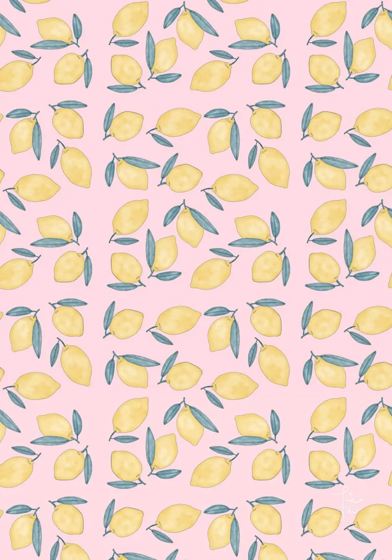 Zitronen con estampado integral lienzo con Marco flotante de Tine Taler