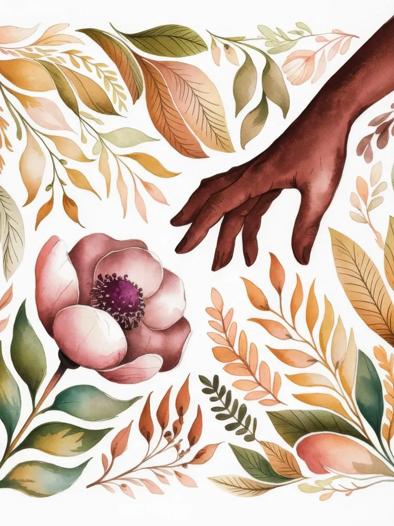 Il tocco della natura poster con telaio in plastica da Artie Shifa