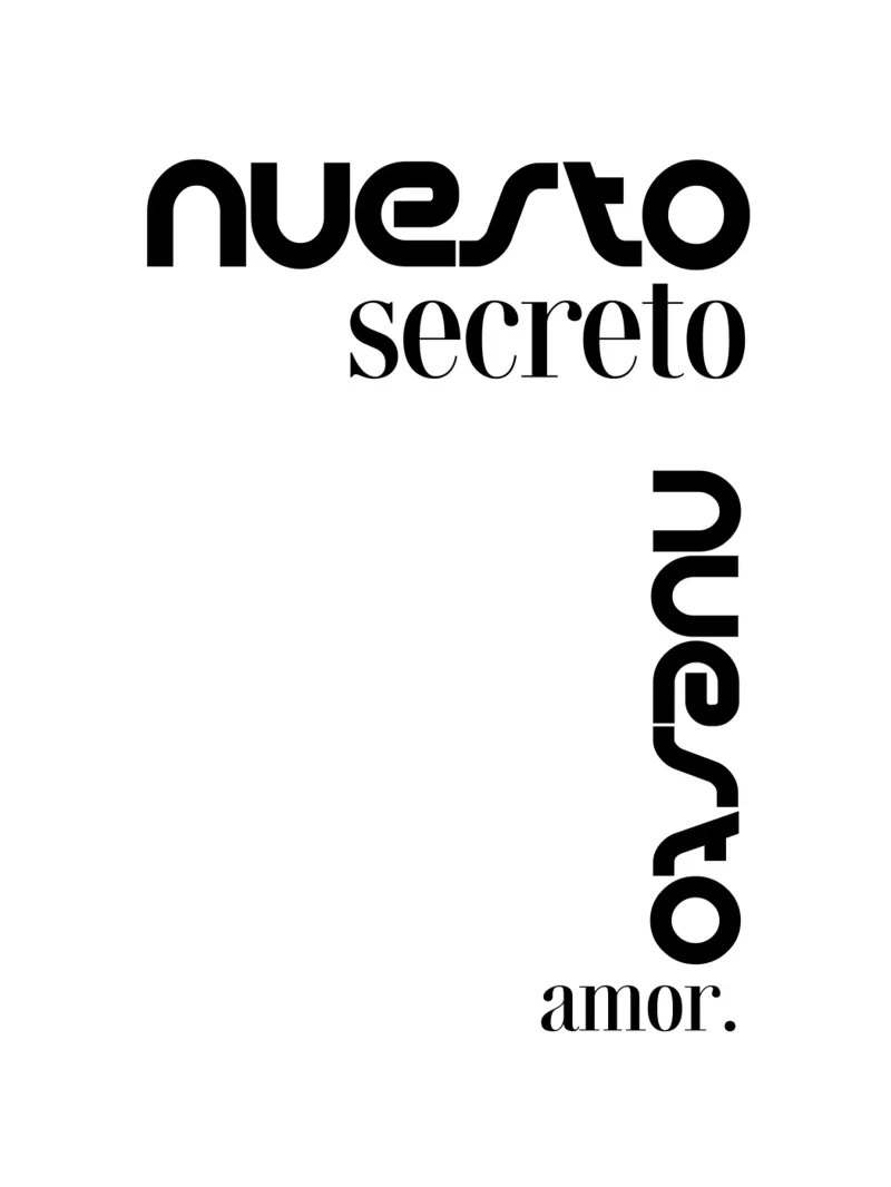 Nuesto Secreto Nuesto Amor Simple Modern Minimalist Typograp backlit film by YV TYPOGRAPHY