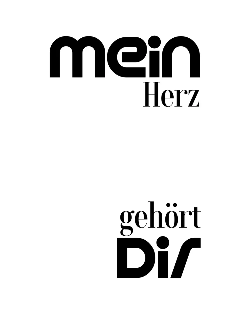 Mein Herz Gehort Dir Simple Modern Minimalist Typography hahnemühle de YV TYPOGRAPHY