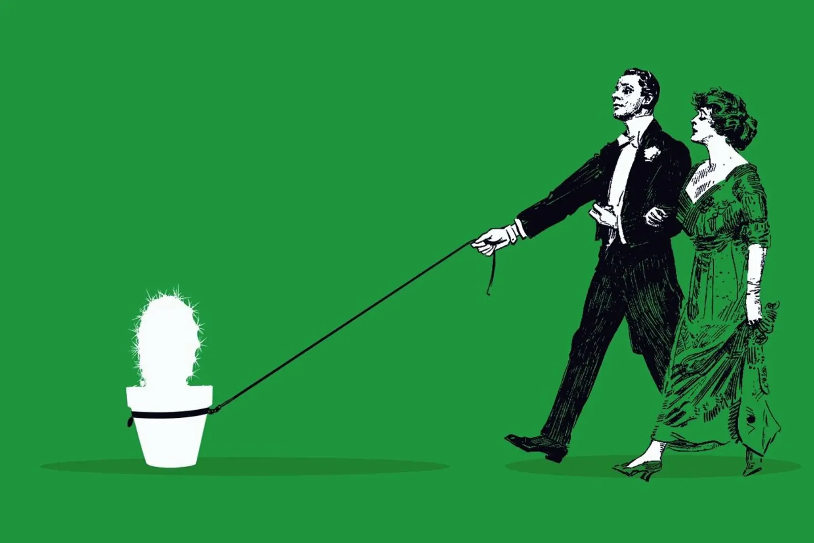 Walking The Cactus alluminio dibond da Rob Art | Illustration