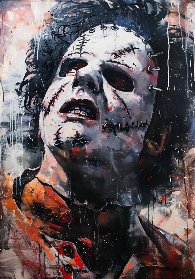 Leatherface From The Texas Chainsaw Massacre series Movie pellicola backlit da FreeArtStudio