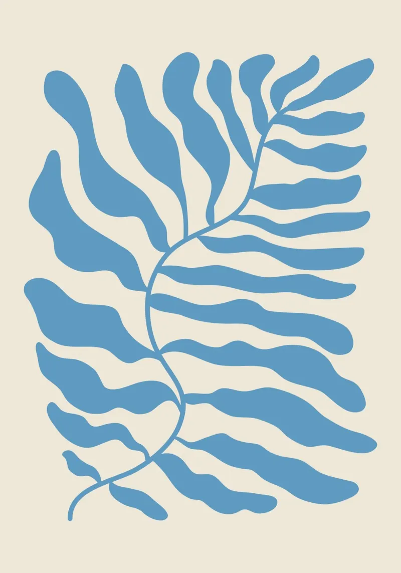 Matisse Fern (Blue Tone) hahnemühle by Paigaam Studio