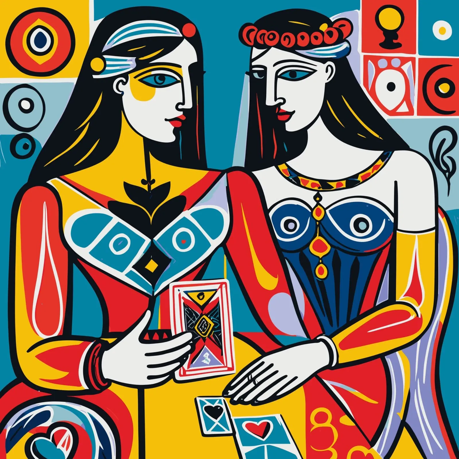 The Lovers Tarot Card poster con telaio in alluminio da Signorino
