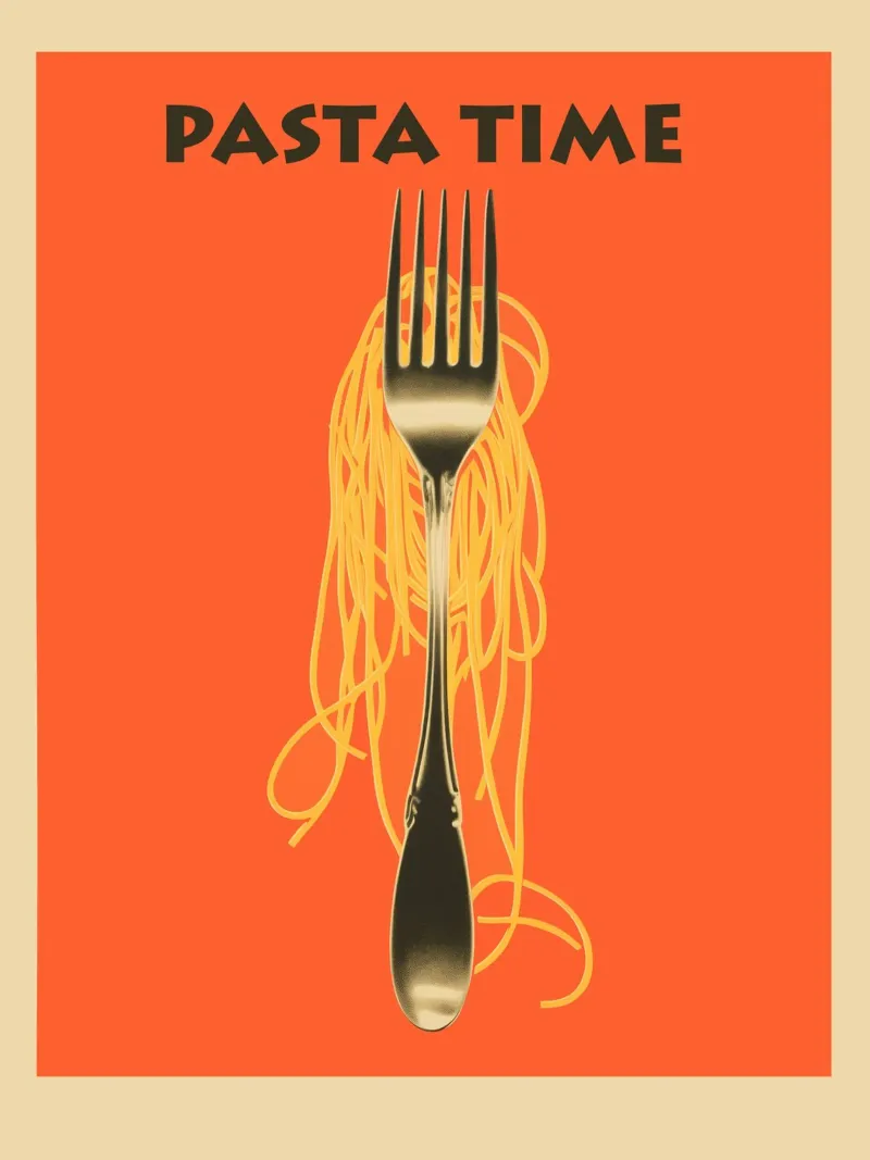 Pastatijd | Italië in jouw keuken canvas met Baklijst van Autofocus