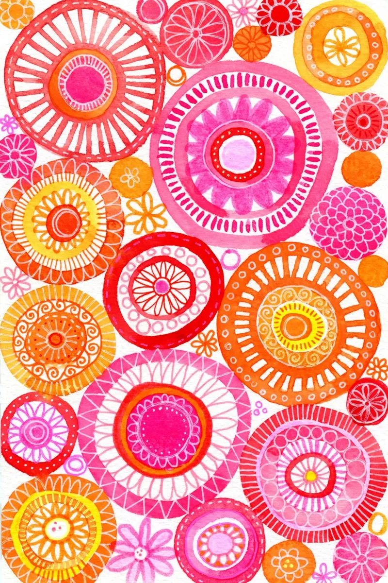 Susan Black - Cerchi botanici poster con telaio in plastica da The Artcircle