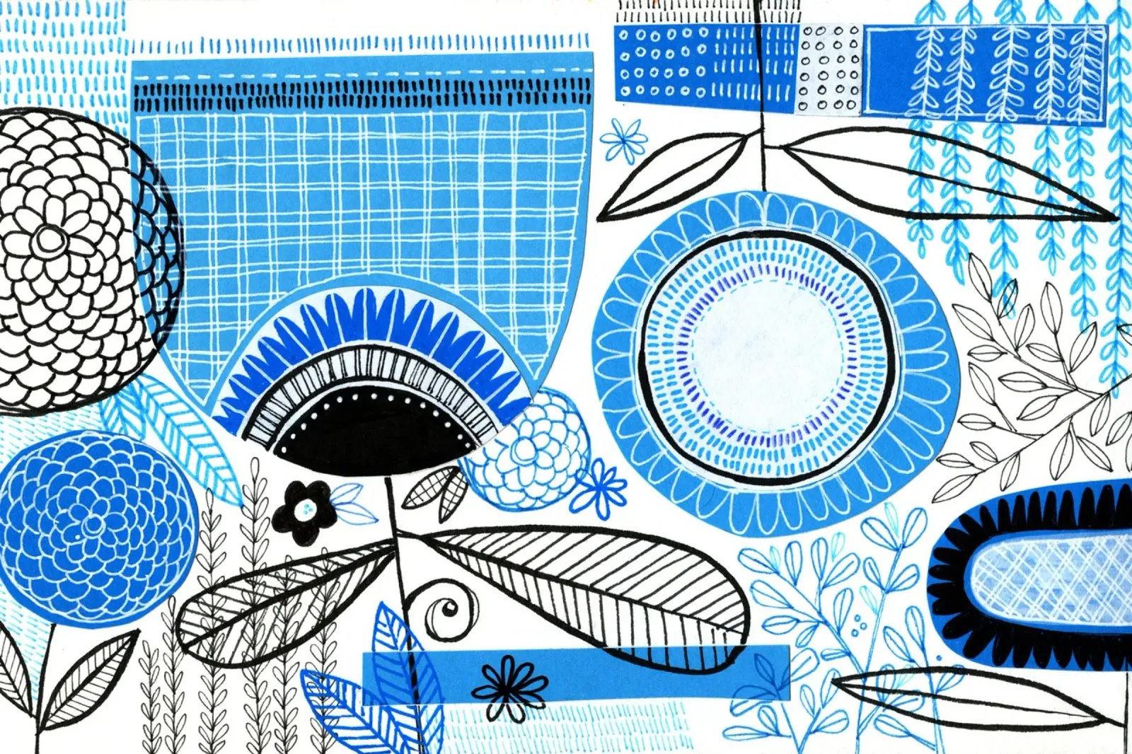 Susan Black - Collage botanico 05 poster da The Artcircle