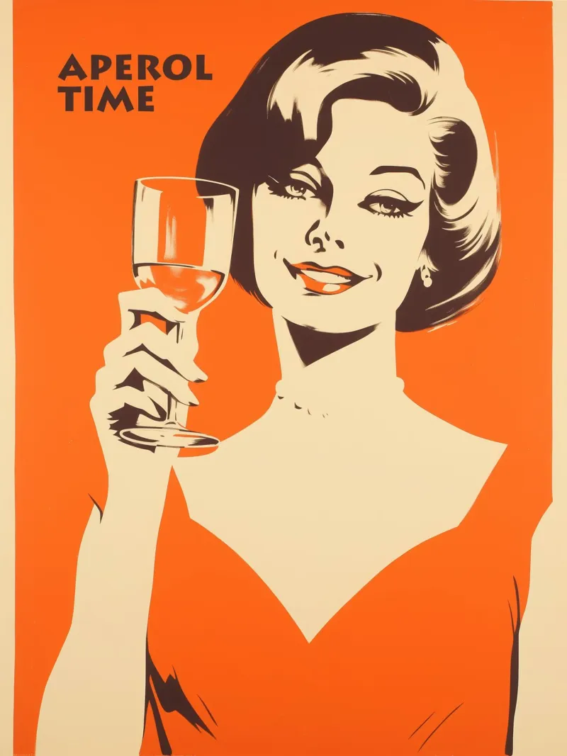 Aperol Time | Poster retrò anni '60 in arancione carta hahnemühle da Autofocus