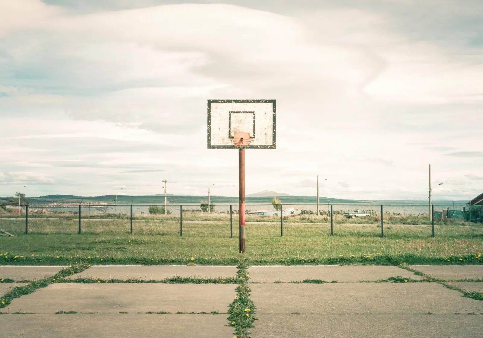 Mania Streetball Courts 2 Puerto Natales (Chile) poster with wooden frame by Mania Print Collection