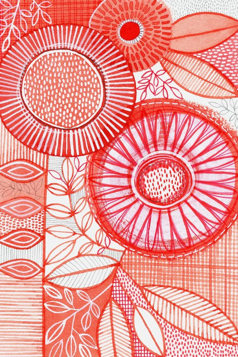Susan Zwart - Botanisch 01 canvas met Baklijst van The Artcircle