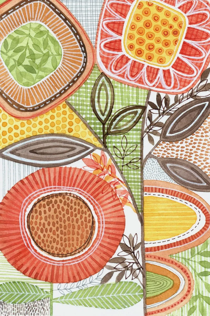 Susan Zwart - Botanisch 03 canvas met Baklijst van The Artcircle