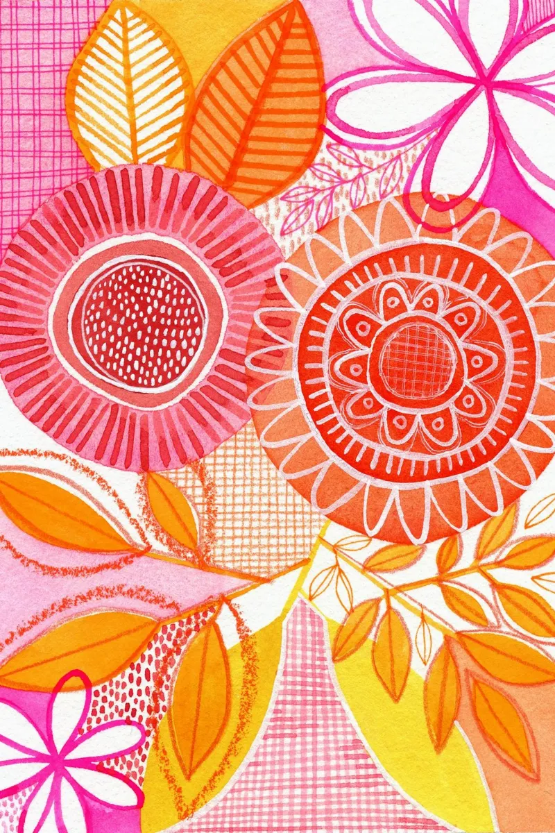 Susan Zwart - Botanisch 06 canvas met Baklijst van The Artcircle