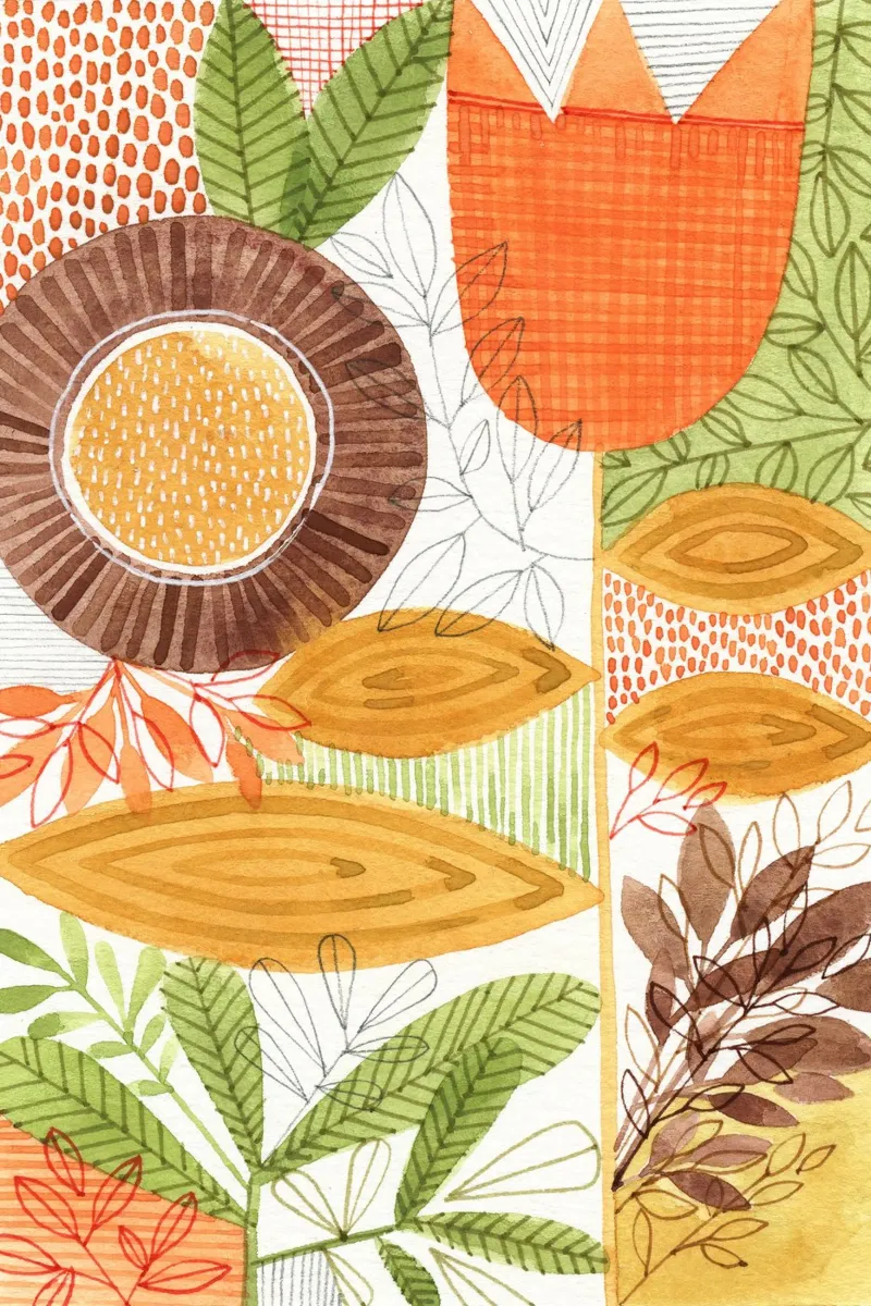 Susan Zwart - Botanisch 08 canvas met Baklijst van The Artcircle