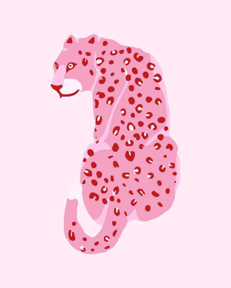 Luipaard Roze Print hahnemühle van Coquette Club
