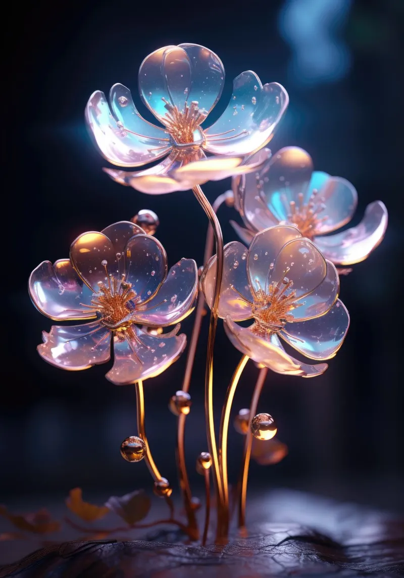 Fiori bioluminescenti plexiglass da PosterPrint