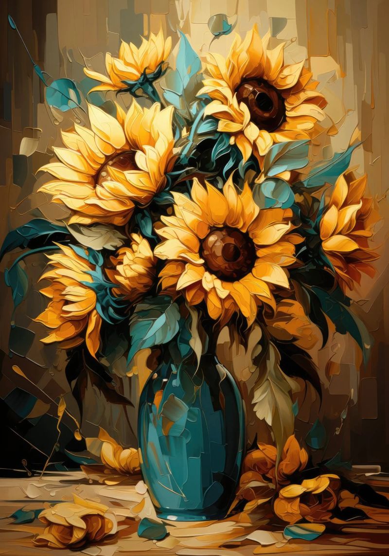 Bouquet de tournesols aquarelle poster de PosterPrint