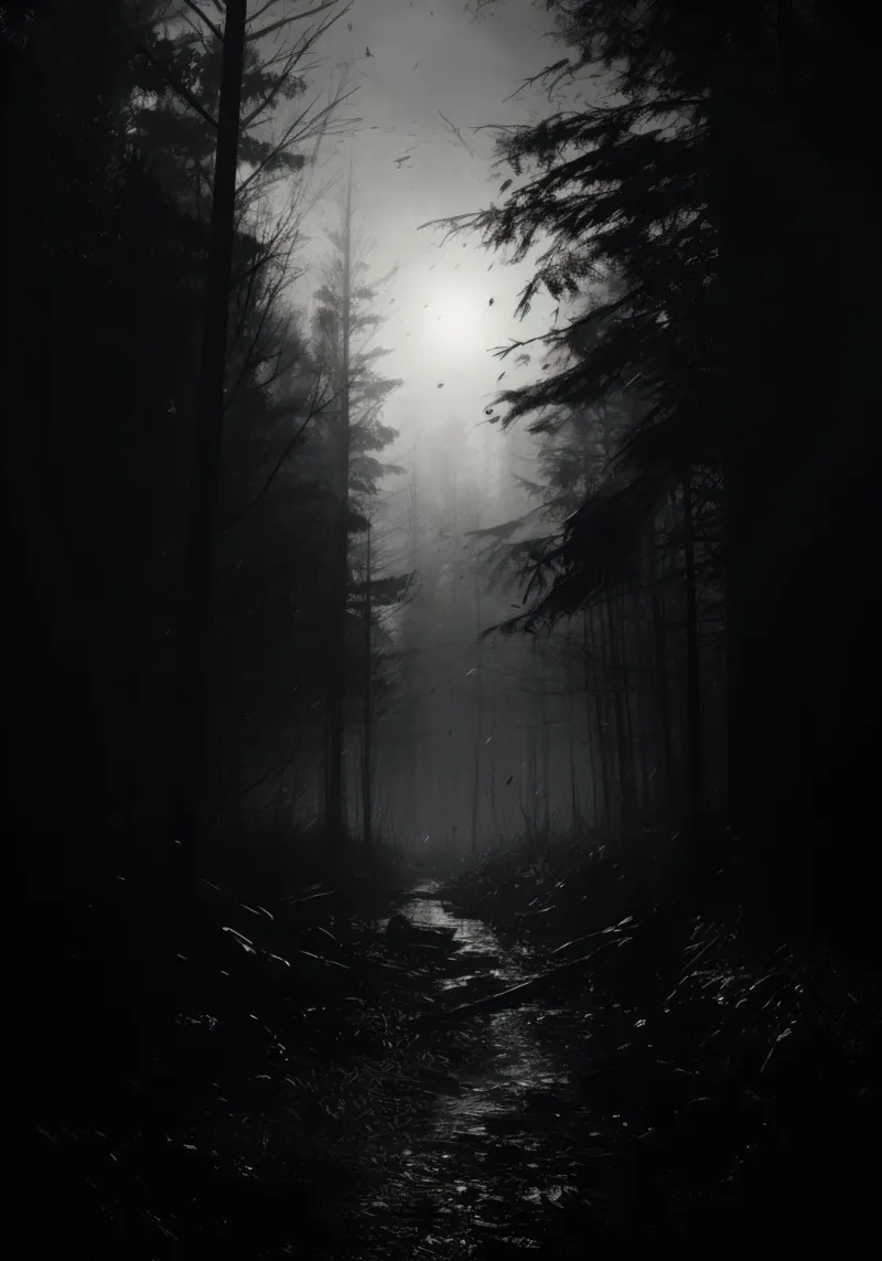 Foresta bianca e nera plexiglass da PosterPrint