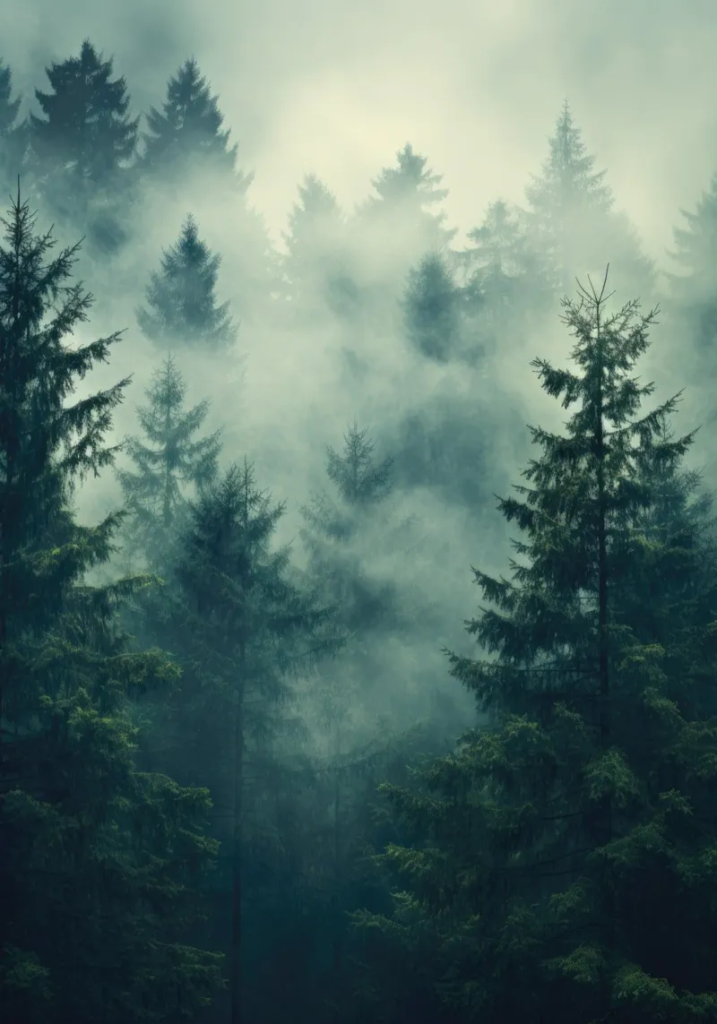 La foresta nella nebbia poster da PosterPrint