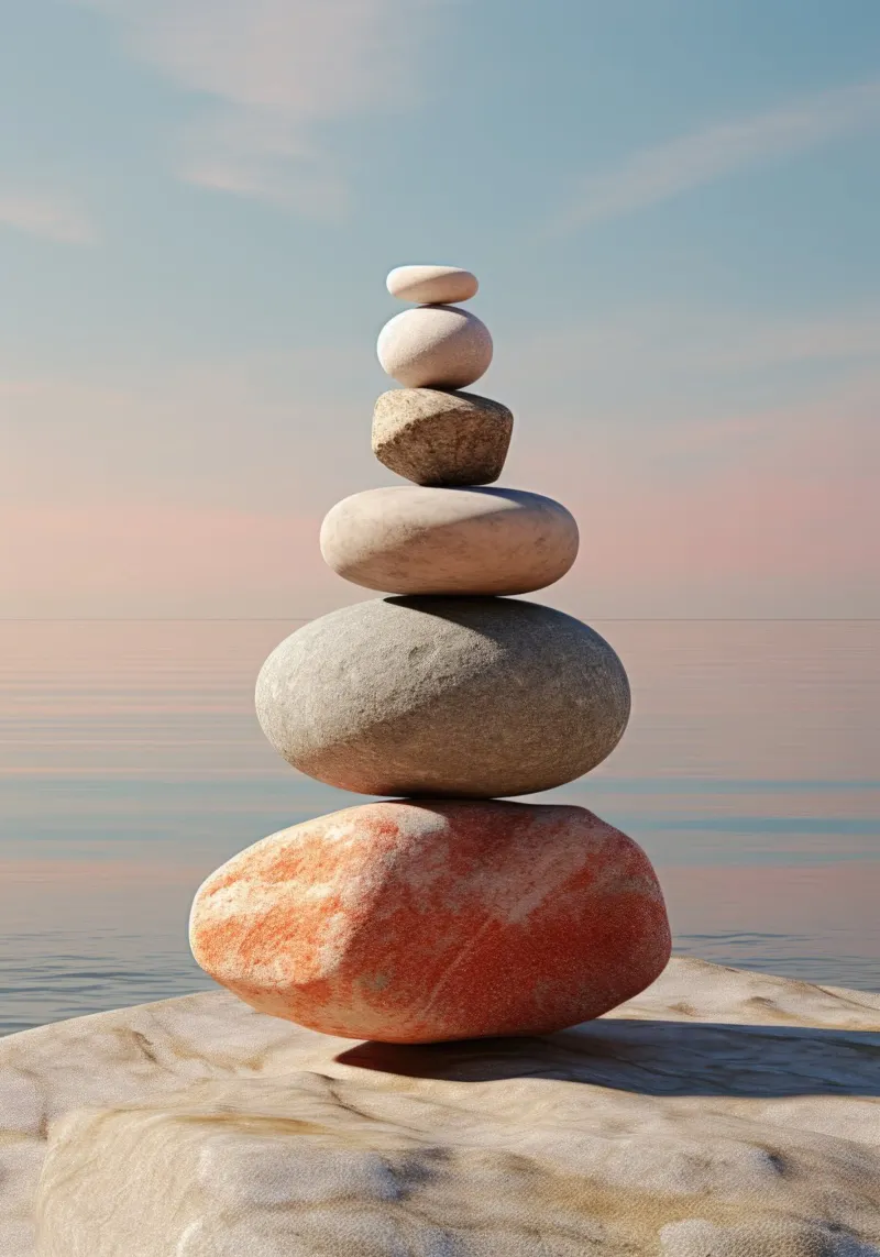 Beach cairn hahnemühle by PosterPrint