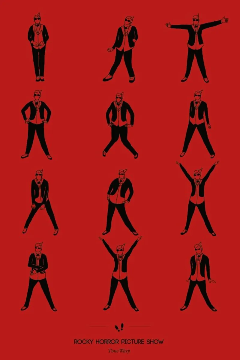 Rocky Horror - Time Warp poster con telaio in plastica da Niege Borges