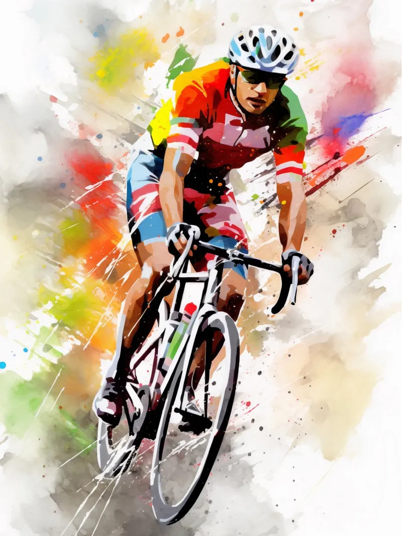 Cycling Watercolor carta hahnemühle da Mateo