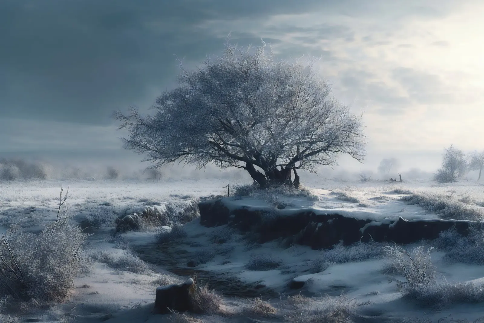 Albero invernale carta hahnemühle da PosterPrint