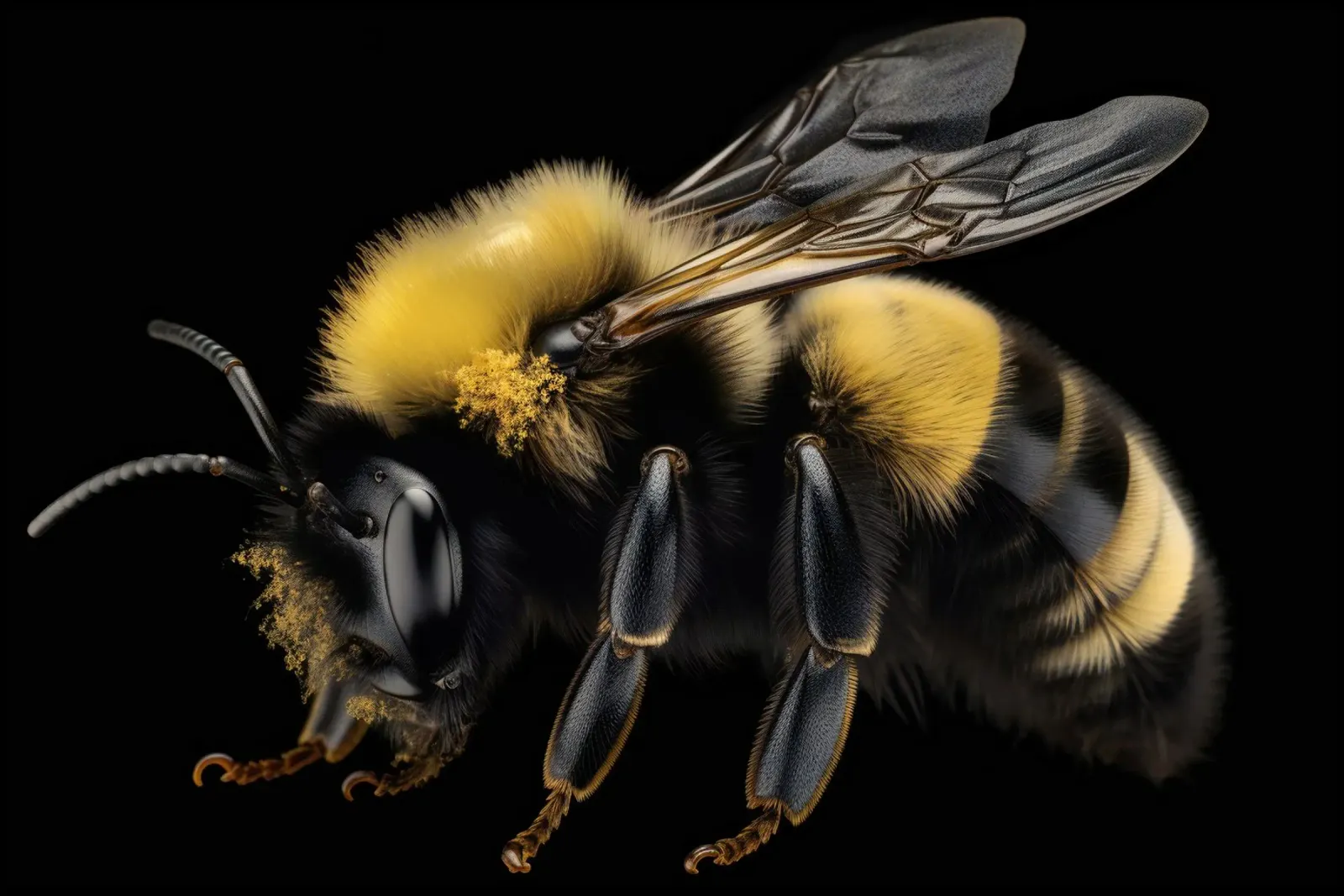 Macro photo bee alu-dibond by PosterPrint