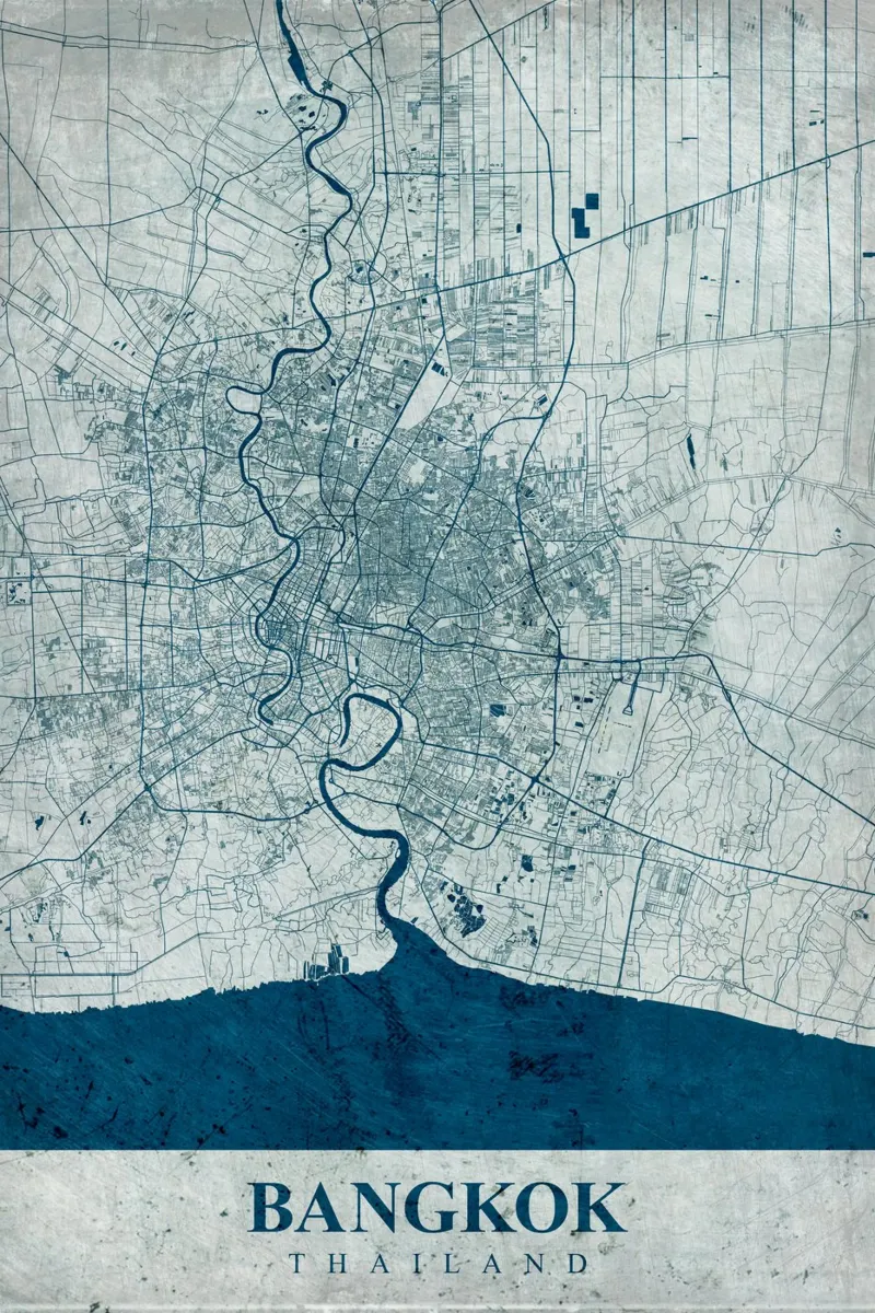 Mappa della città di Bangkok Retro poster da CityMapPoster