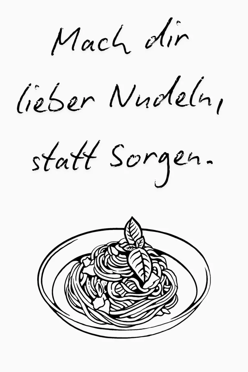 Lieber Nudeln, statt Sorgen. metacrilato de NORDLICHT DESIGNS