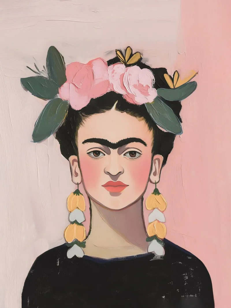 Orecchini con fiori di Frida pellicola backlit da Carinaprint