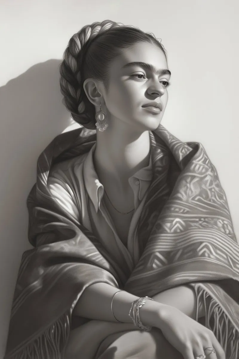 Frida Kahlo Bellezza monocromatica poster da Carinaprint