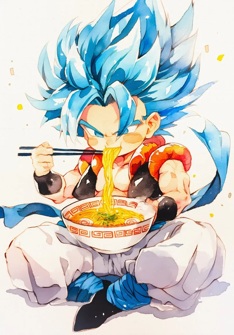 Gogeta From Dragon Ball Z Ramen carta hahnemühle da CreativeStudio