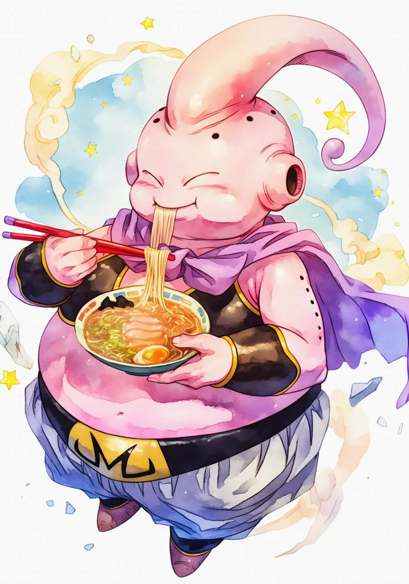 Majin Buu From Dragon Ball Z Ramen pellicola backlit da CreativeStudio