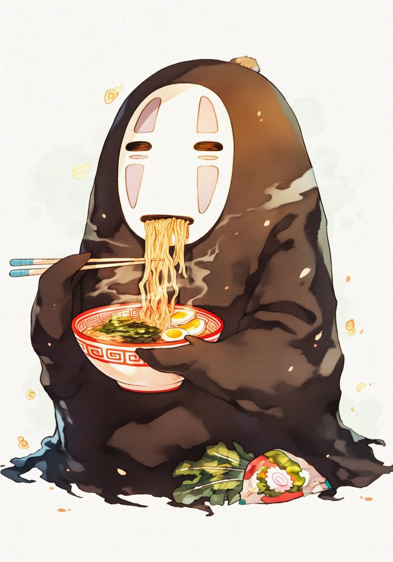 No Face From Spirited Away Ramen canvas by CreativeStudio