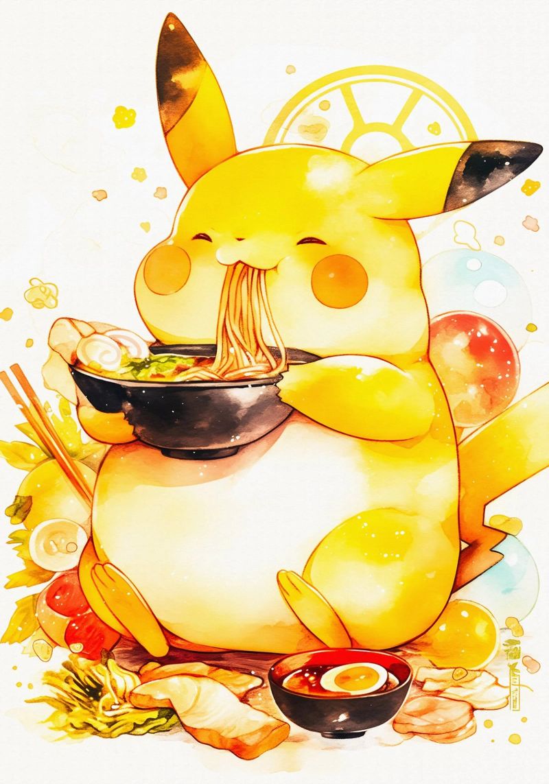 Pikachu From Pokemon Ramen canvas by CreativeStudio