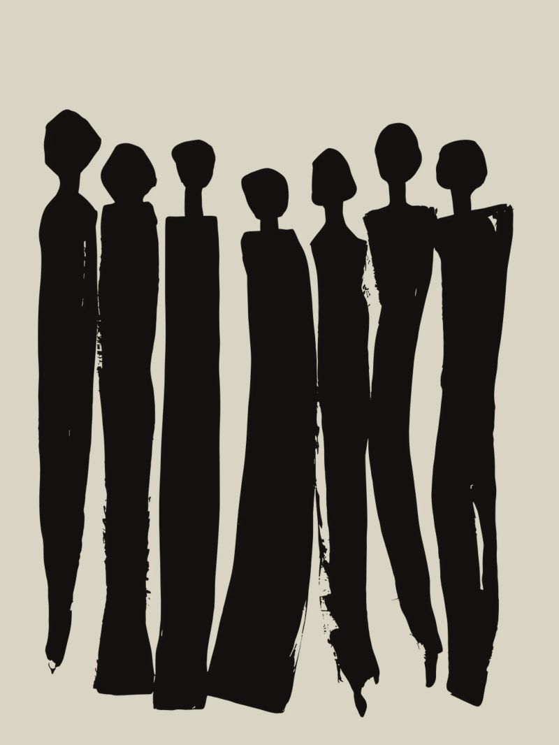 Unity in Silhouettes – Minimalist Group Art canvas by Kunst und Kontrast