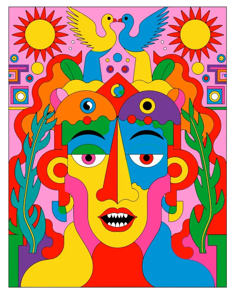 Abstract Tribal  Colorful Portrait pellicola backlit da Signorino