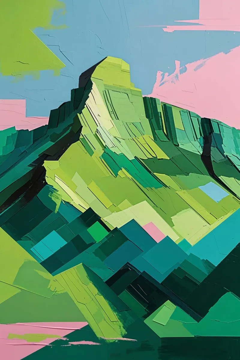 Geometric Peak with Pastel Tones plexiglass da AlbertKlee