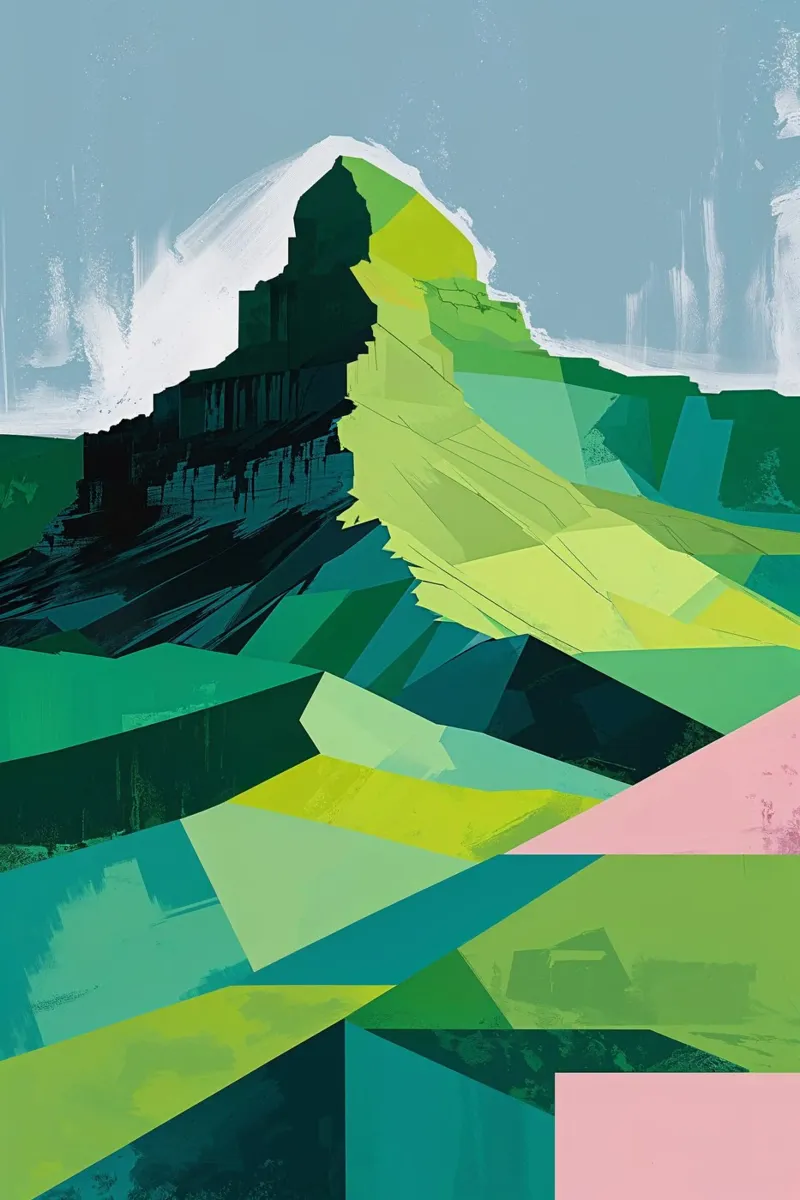 Vivid Abstract Mountain Composition plexiglass da AlbertKlee