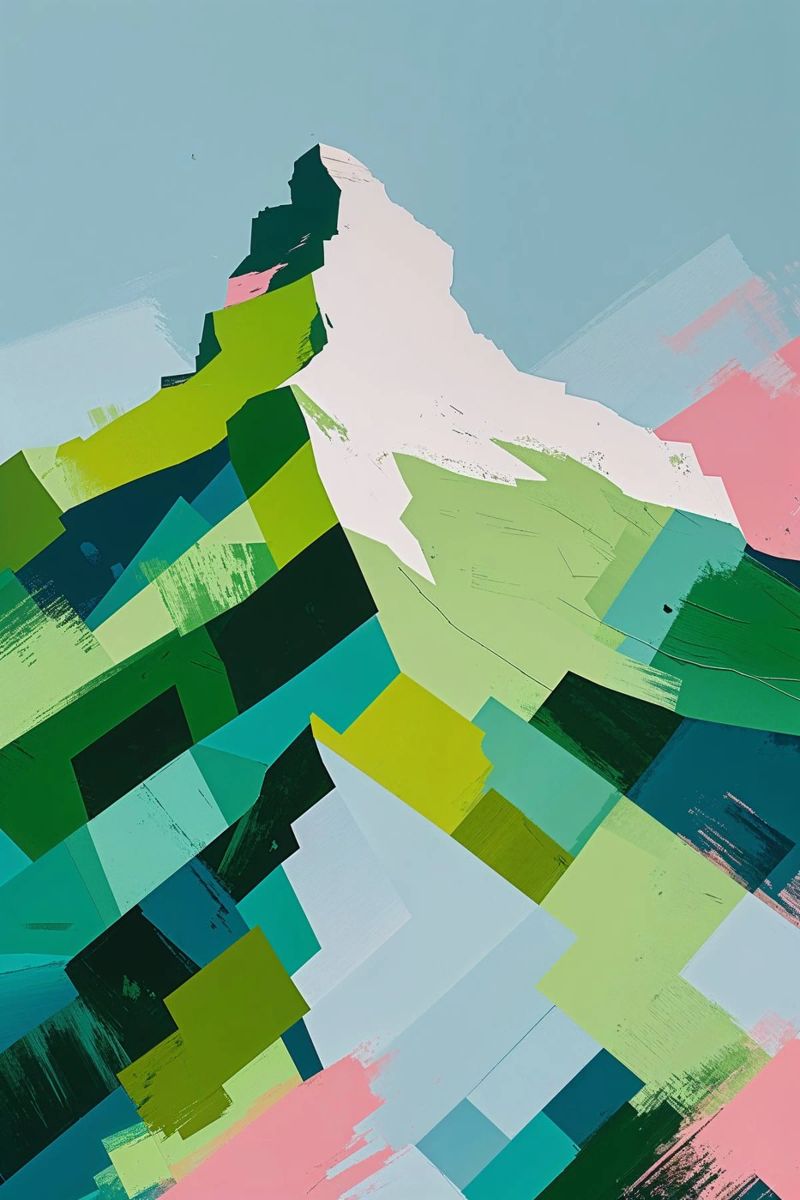 Dynamic Mountain Layers in Abstract Poster von AlbertKlee