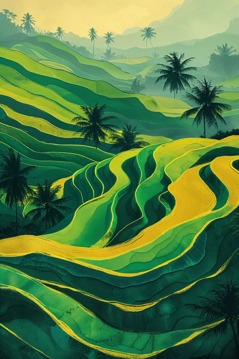 Rolling Terraces in Tropical Harmony hahnemühle de AlbertKlee