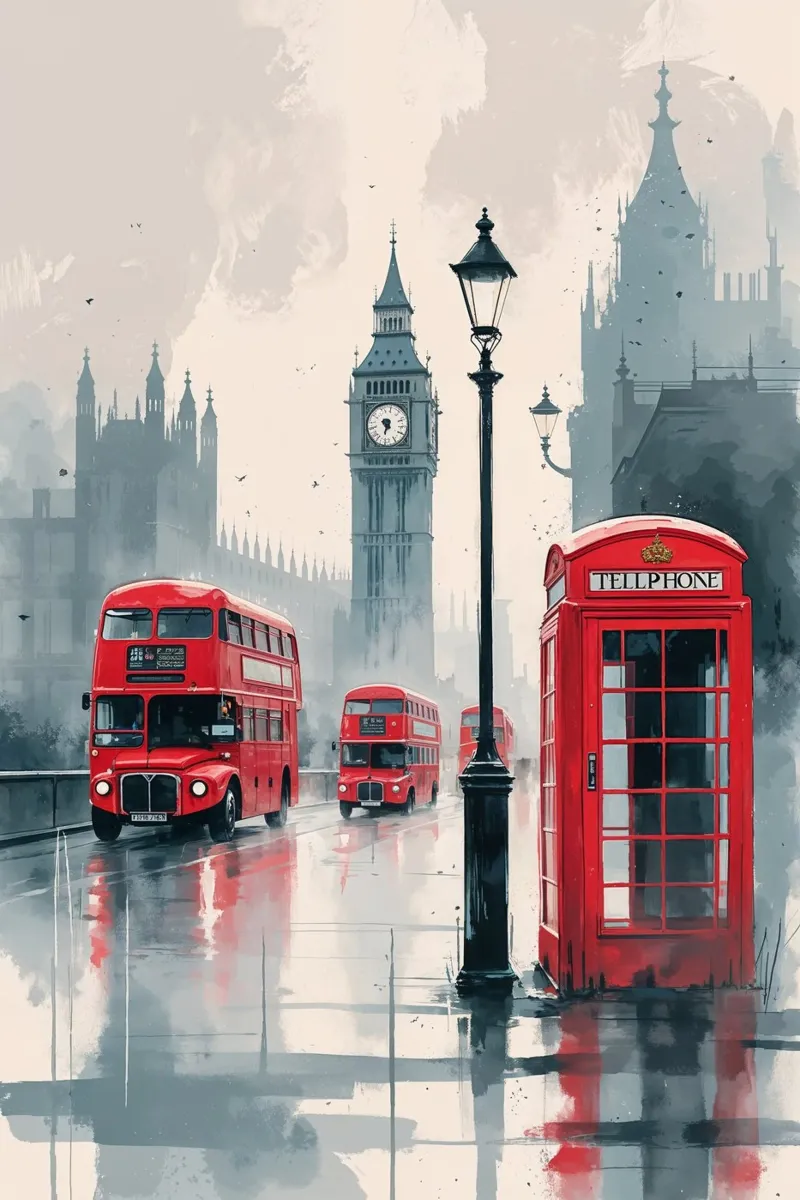 London Fog: Streets of Tradition poster con telaio in plastica da AlbertKlee