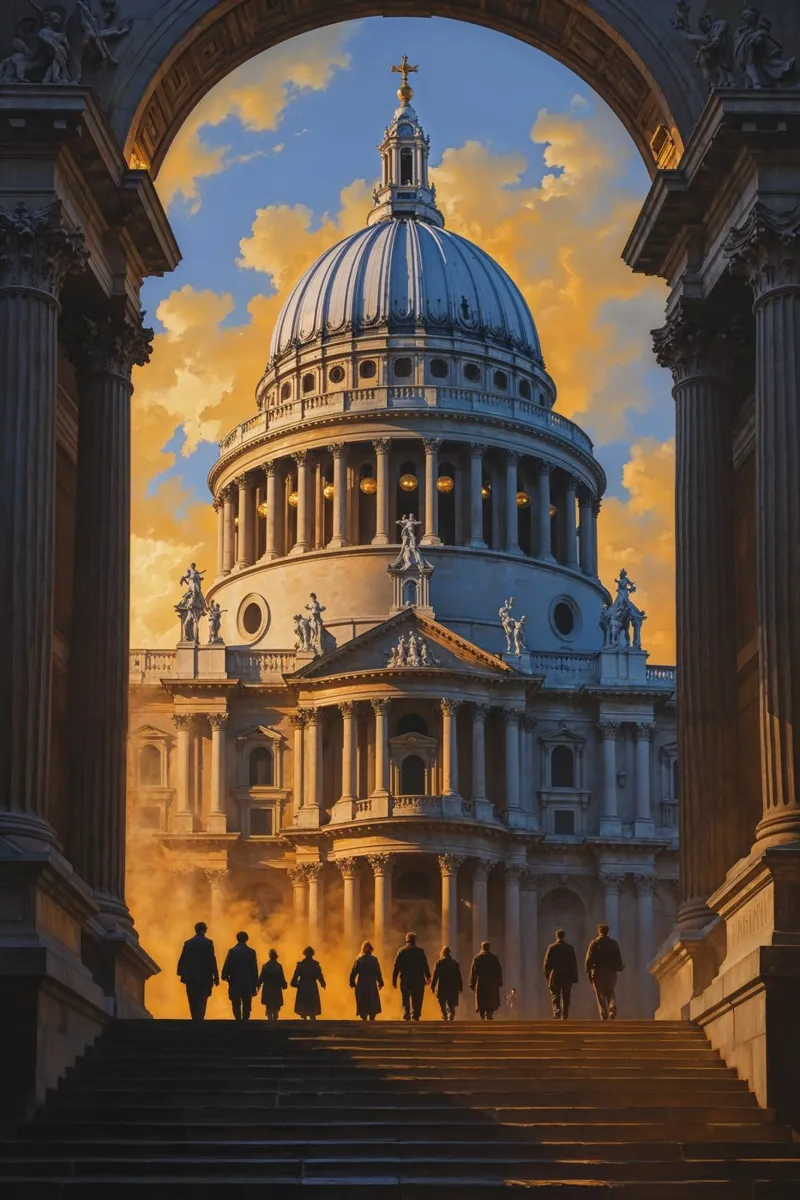 Archway View: St. Paul’s at Sunset carta hahnemühle da AlbertKlee