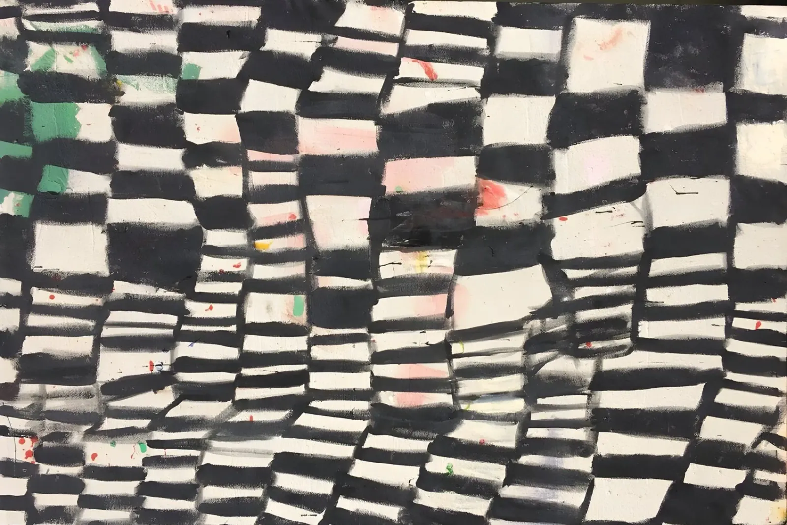 Schachbrett-Muster Leinwand mit Schattenfugenrahmen von Kunst und Kontrast