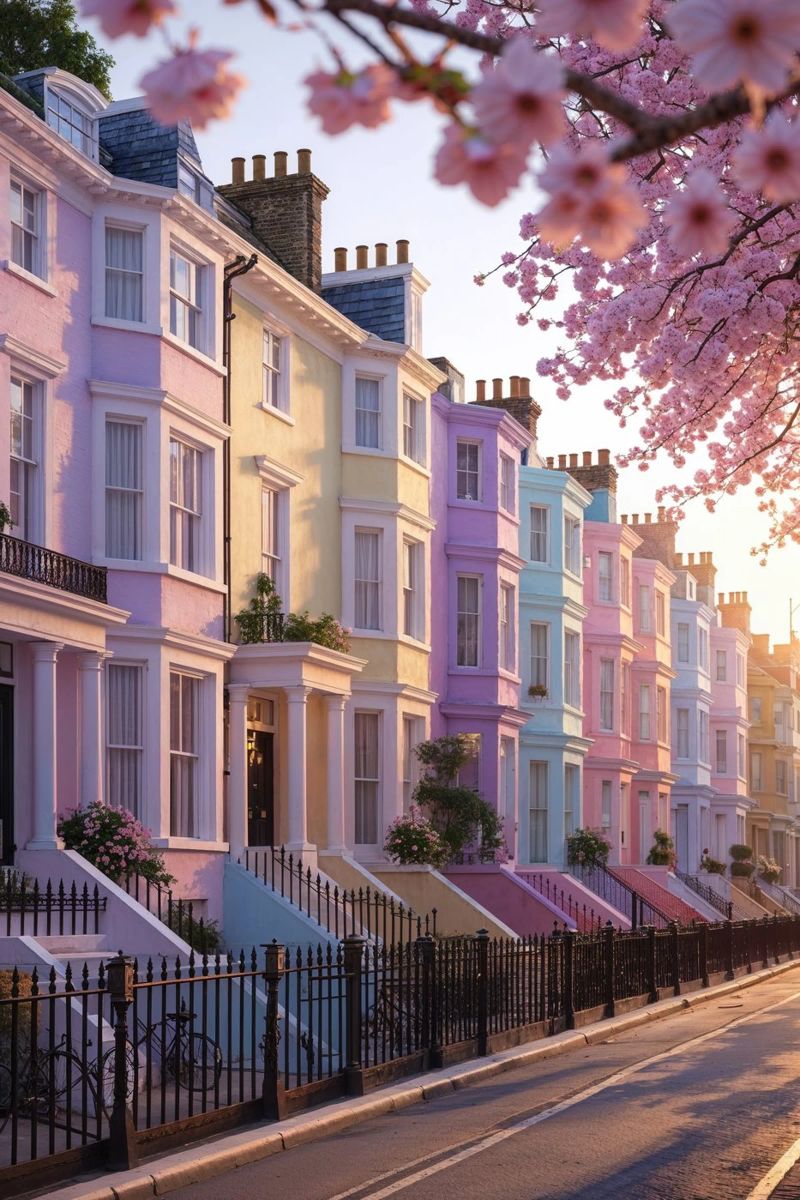 Hyperrealistic pastel charm in Notting Hill poster da AlbertKlee