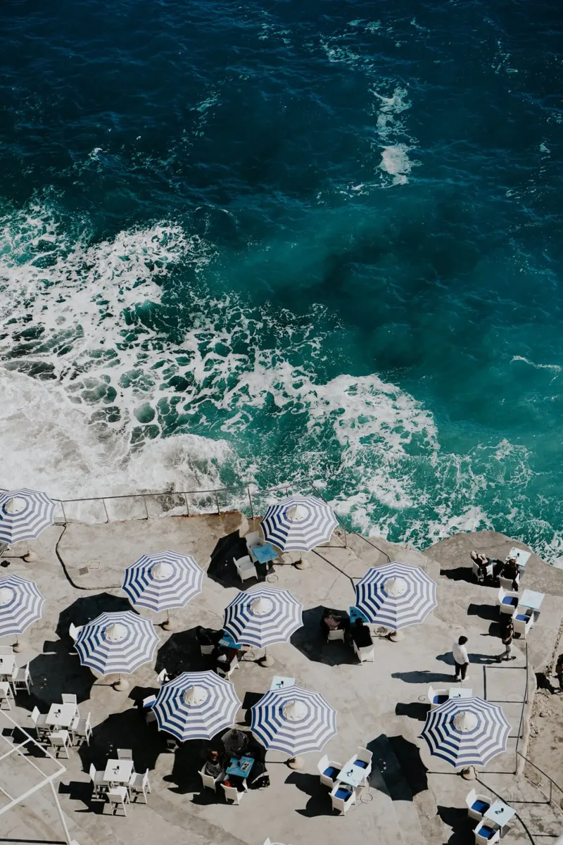 Beach Club, French Riviera, Travel Print, Europe Summer alu-dibond by TheTravelClub