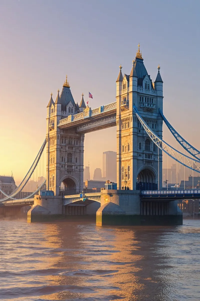 Tower Bridge Amidst Morning Glow carta hahnemühle da AlbertKlee