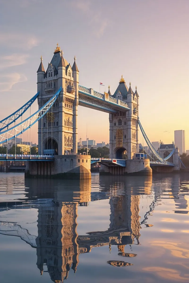 Reflections of Tower Bridge at Dusk poster da AlbertKlee